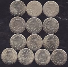 2009 - 2017 Yılları 13 Farklı 10 Kuruş Sıralı Takım