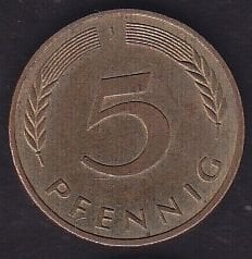 Almanya 5 Pfennig 1984 J