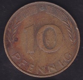 Almanya 10 Pfennig 1972 G