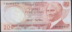 6.EMİSYON 3.TERTİP 20 LİRA F48 954451 ÇİLALTI ÇİL