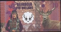 Moğolistan Ren Geyiği 10 Dolar 2017 Çil Fantazi Para