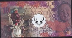 Moğolistan Ren Geyiği 10 Dolar 2017 Çil Fantazi Para