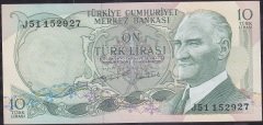 6.Emisyon 2.Tertip 10 Lira J51 152927 Çilaltı Çil