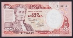 Kolombiya 100 Pesos 7 ağustos 1991 Çil Pick 426e