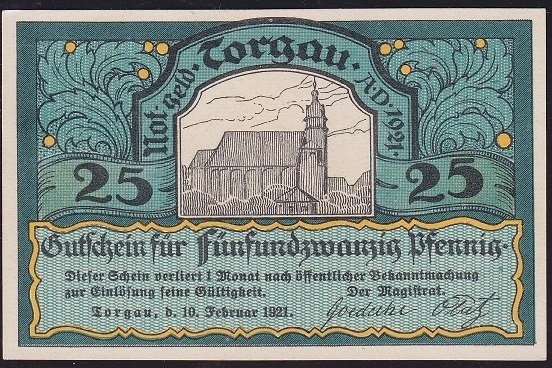 Almanya 25 Pfennig Notgeld 1921 Çil