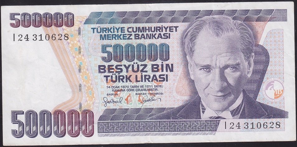7.Emisyon 4.Tertip 500000 Lira I24 310628 Çok Temiz +