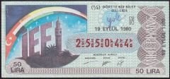1980 19 Eylül Çeyrek Bilet - N Serisi