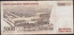 7.Emisyon 5000000 Lira K39 501144 Çok Temiz+