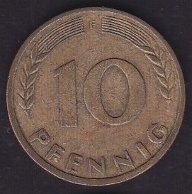 Almanya 10 Pfennig 1950 F