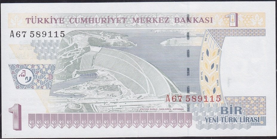 8.Emisyon 1 YTL A67 589115 Çilaltı