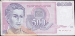 Yugoslavya 500 Dinar 1992 Çok Temiz