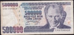 7.Emisyon 4.Tertip 500000 Lira L60 706916 Temiz