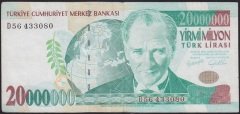 7.EMİSYON 20 000 000 LİRA D56 433080 ÇOK TEMİZ