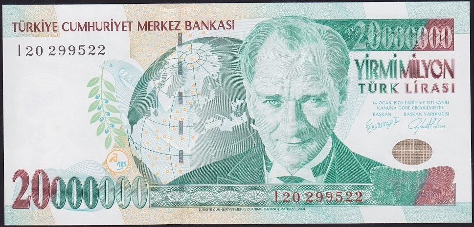 7.Emisyon 20 000 000 Lira I20 299522 Çil