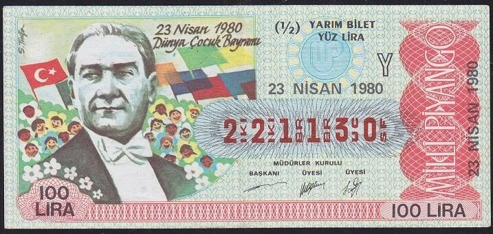 1980 23 Nisan Yarım Bilet - Y Serisi