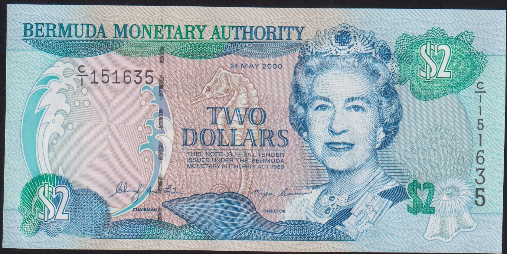 Bermuda 2 Dolar 2000 Çil Pick 50a