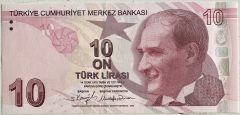 9.Emisyon 6.Tertip 10 Lira F015 934564 Çil