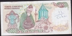 7.Emisyon 2.Tertip 5000 Lira C53 343262 Çok Temiz