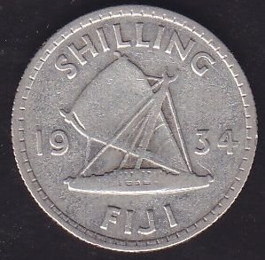 Fiji 1 Şilin 1934 Gümüş