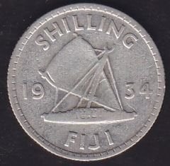 Fiji 1 Şilin 1934 Gümüş