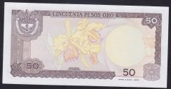 Kolombiya 50 Pesos Oro 1986 Çil Pick 425b