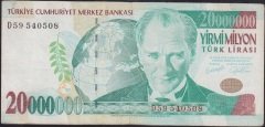7.EMİSYON 20 000 000 LİRA D59 540508 ÇOK TEMİZ