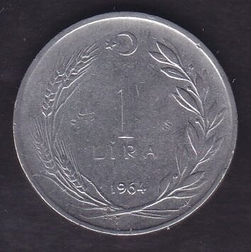1964 Yılı 1 Lira Ters