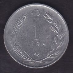 1964 Yılı 1 Lira Ters