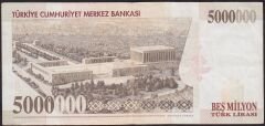 7.Emisyon 5000000 Lira K36 364089 Çok Temiz