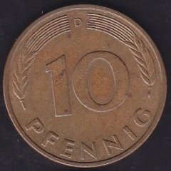 Almanya 10 Pfennig 1981 D