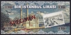 ÖZEL BASKI 1 İSTANBUL LİRASI - HOLOGRAMLI - EMNİYET ŞERİTLİ - SPECİMEN