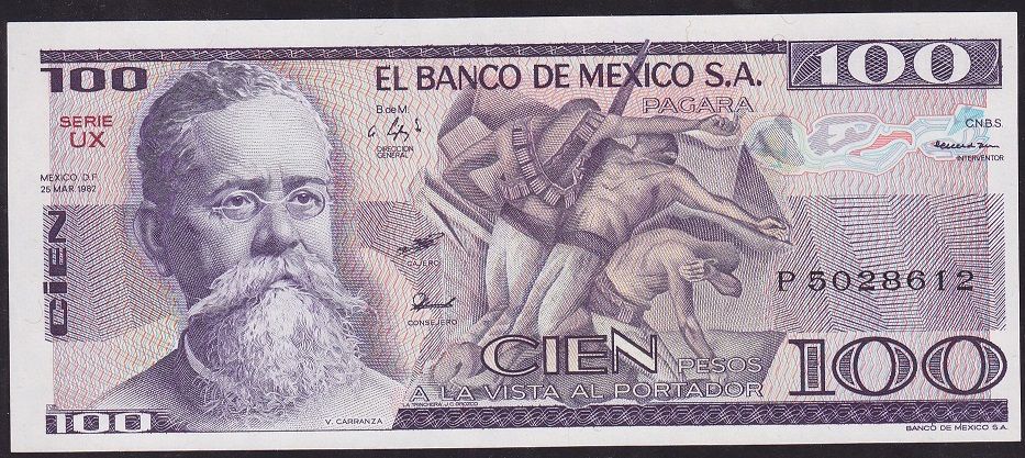 Meksika 100 Pesos 1982 Çil Pick 74c