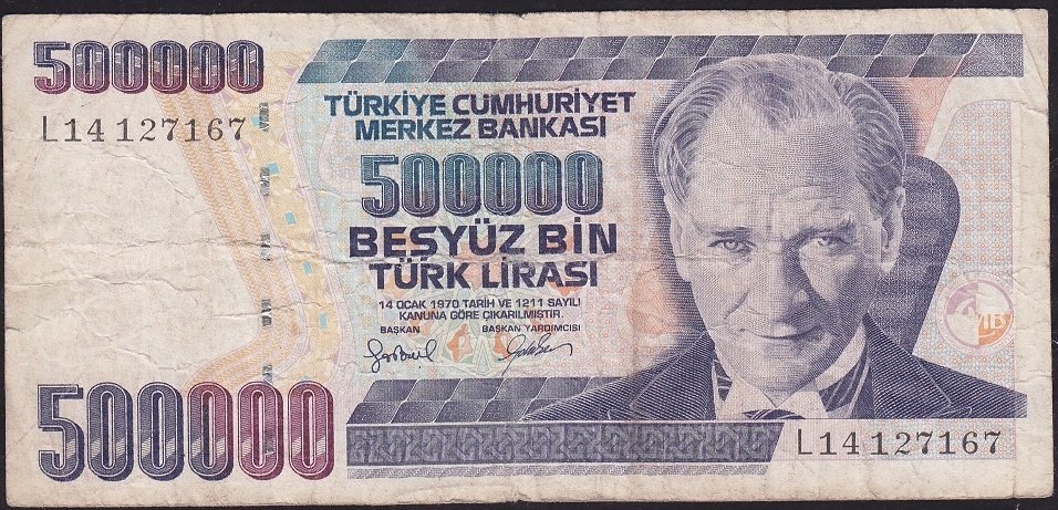 7.Emisyon 4.Tertip 500000 Lira L14 127167 Temiz