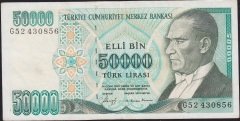 7.Emisyon 1.Tertip 50000 Lira G52 430856 Çok Temiz+