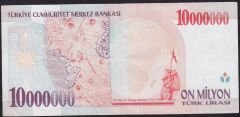 7.Emisyon 10000000 Lira C86 593989 Çok Temiz+