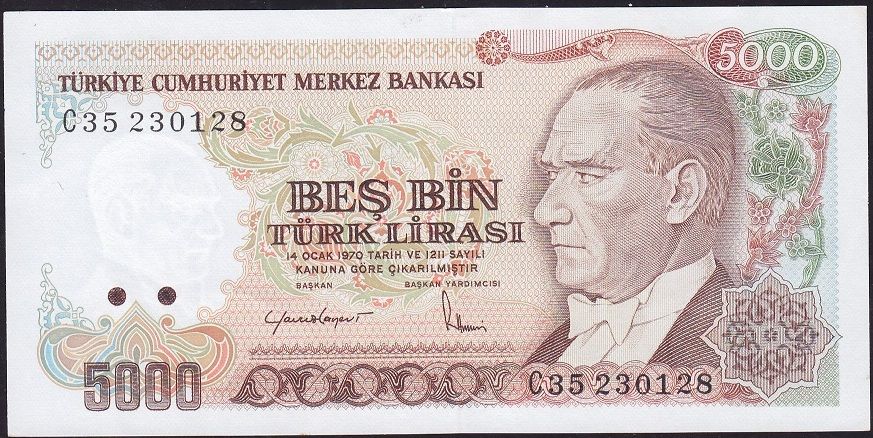 7.Emisyon 2.Tertip 5000 Lira C35 230128 Çilaltı Çil