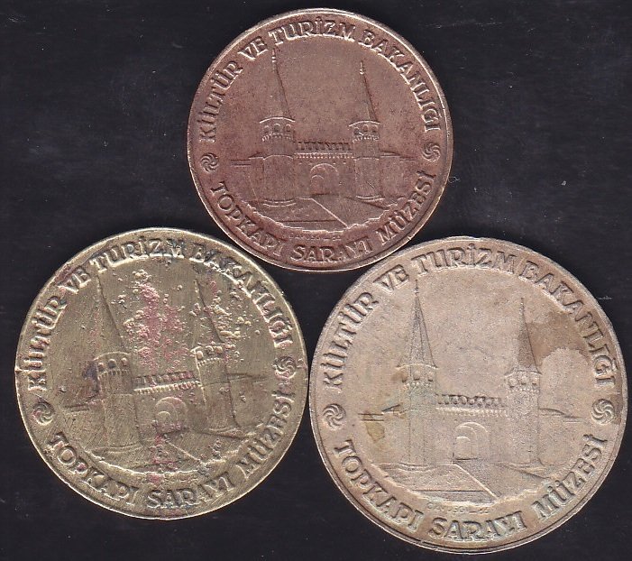 Topkapı Sarayı Müzesi Jetonu 3 Farklı Tam - İndirimli - öğrenci Takım