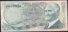 6.Emisyon 2.Tertip 10 Lira J10 242755 Ççt Çilaltı