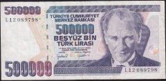 7.Emisyon 4.Tertip 500000 Lira L12 089798 Çok Temiz+