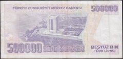 7.Emisyon 4.Tertip 500000 Lira L12 089798 Çok Temiz+