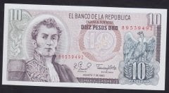 Kolombiya 10 Peso Oro 1980 Çil Pick 407g