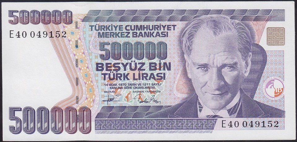 7.Emisyon 3.Tertip 500000 Lira E40 049152 Çilaltı Çil