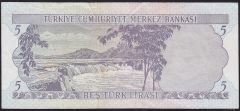 6.Emisyon 1.Tertip 5 Lira D63 001183 Çok Temiz+