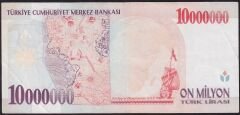 7.Emisyon 10000000 Lira C78 093036 Çok Temiz+