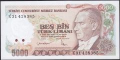 7.Emisyon 2.Tertip 5000 Lira C31 428385 Çil