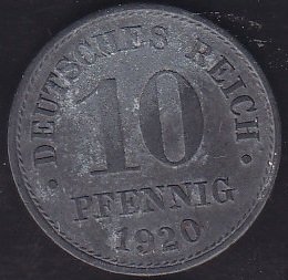 Almanya 10 Pfennig 1920
