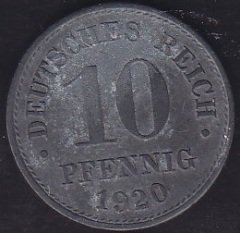 Almanya 10 Pfennig 1920
