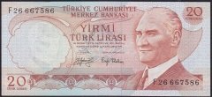 6.EMİSYON 3.TERTİP 20 LİRA F26 667586 ÇİLALTI