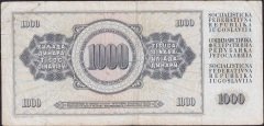 Yugoslavya 1000 Dinar 1981 Çok Temiz