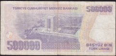 7.Emisyon 4.Tertip 500000 Lira L06 541414 Temiz+